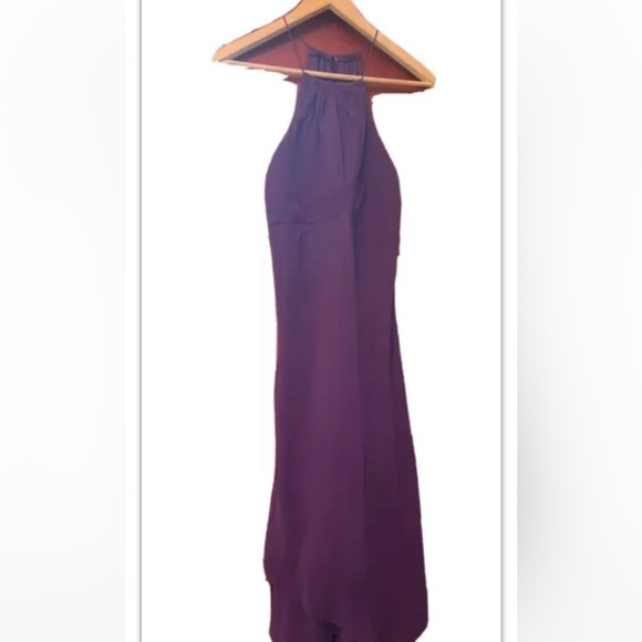 Signature by Sangria 100% Silk Sz6 Dress Burgundy Pull On Sheer Lined Silhouette - Picture 4 of 10